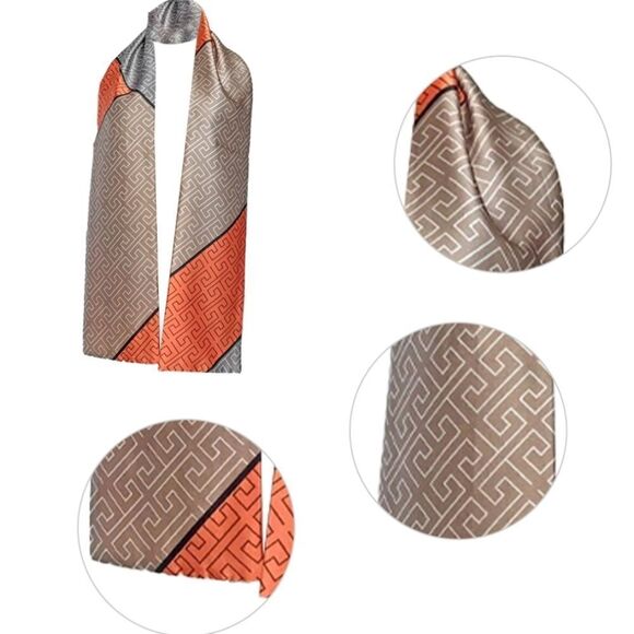 Narrow Silky Scarf Streamer Hair Ornament Tied Small Scarf - Picture 3 of 7